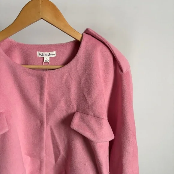 NWT Pink For Love And Lemons Collarless Blazer Jacket Sz X-Large - Picture 3 of 10